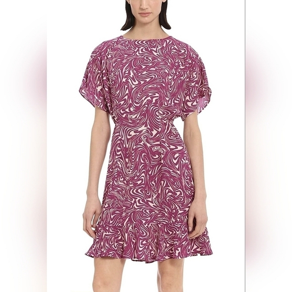 Donna Morgan Women's Kimono Sleeve Ruffle Dress Office Work School Plus Size 14 - Picture 1 of 10
